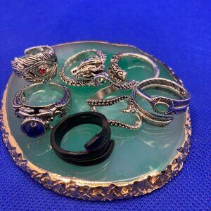 12Pcs Punk Rings for Men